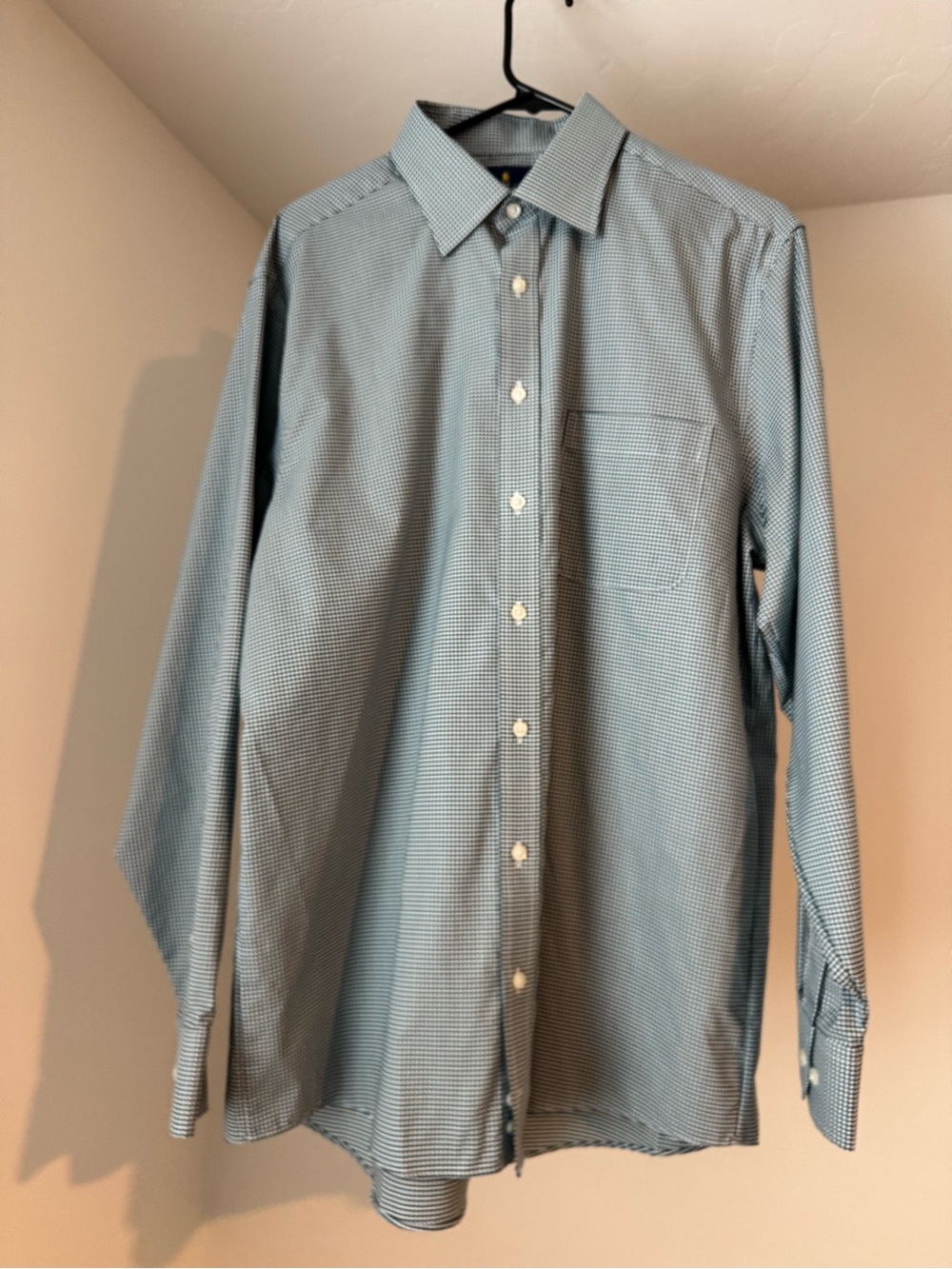 Men's Classic Button-Down Dress Shirt - Green Micro Check